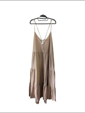 Old Navy Beige Tiered Spaghetti-Strap Maxi Dress